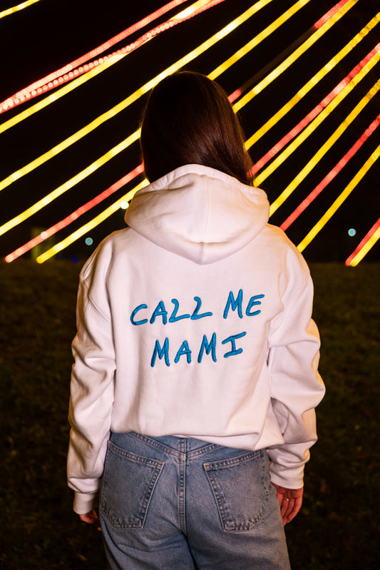 Call me Mami | Felpa bianca e blu