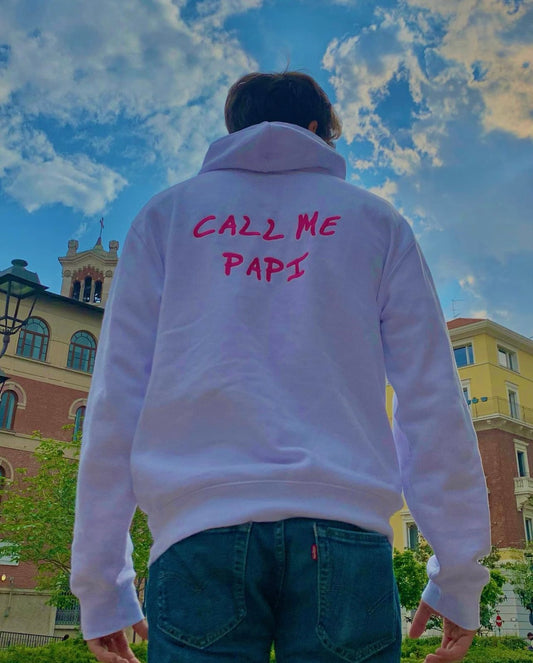 Call me Papi | Felpa bianca e fucsia